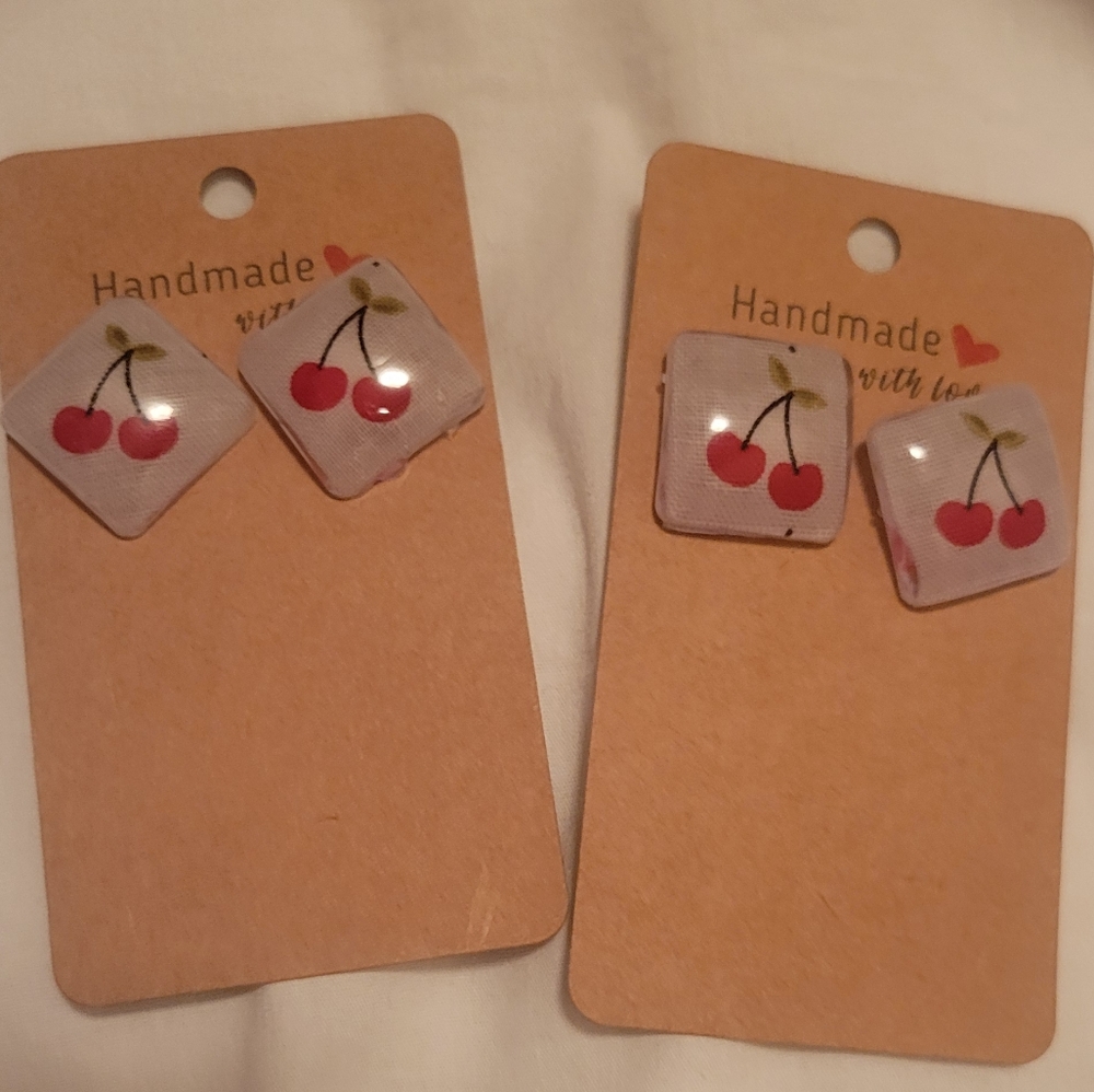 Cherry Design Handmade Earrings